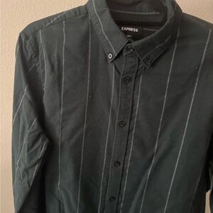 Express Men's black Striped Shirt